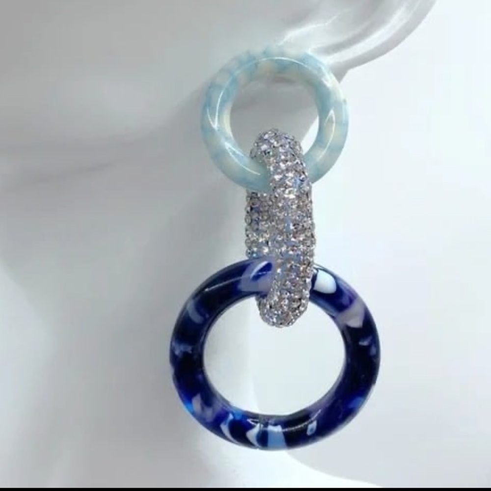 LELE sadoughi triple hoops long earrings